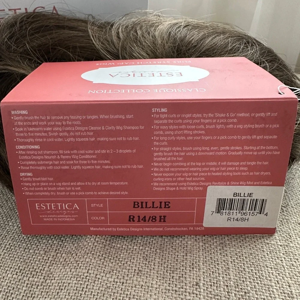NEW Estetica Designs Billie Wig R14/8H Brown Blonde Highlighted Pure Stretch Cap